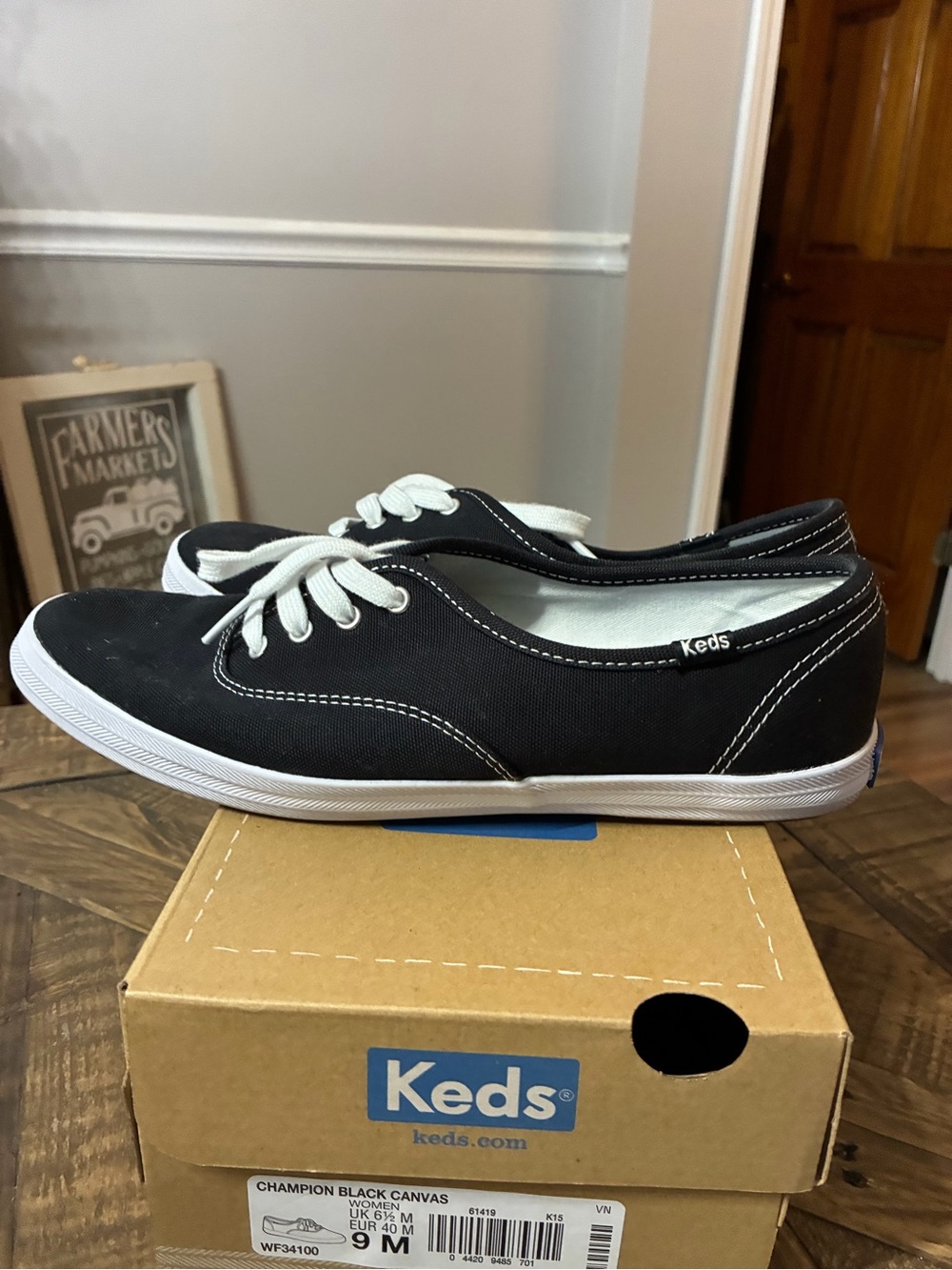 Keds Champion Canvas Sneakers in Black - Picture 5 of 7